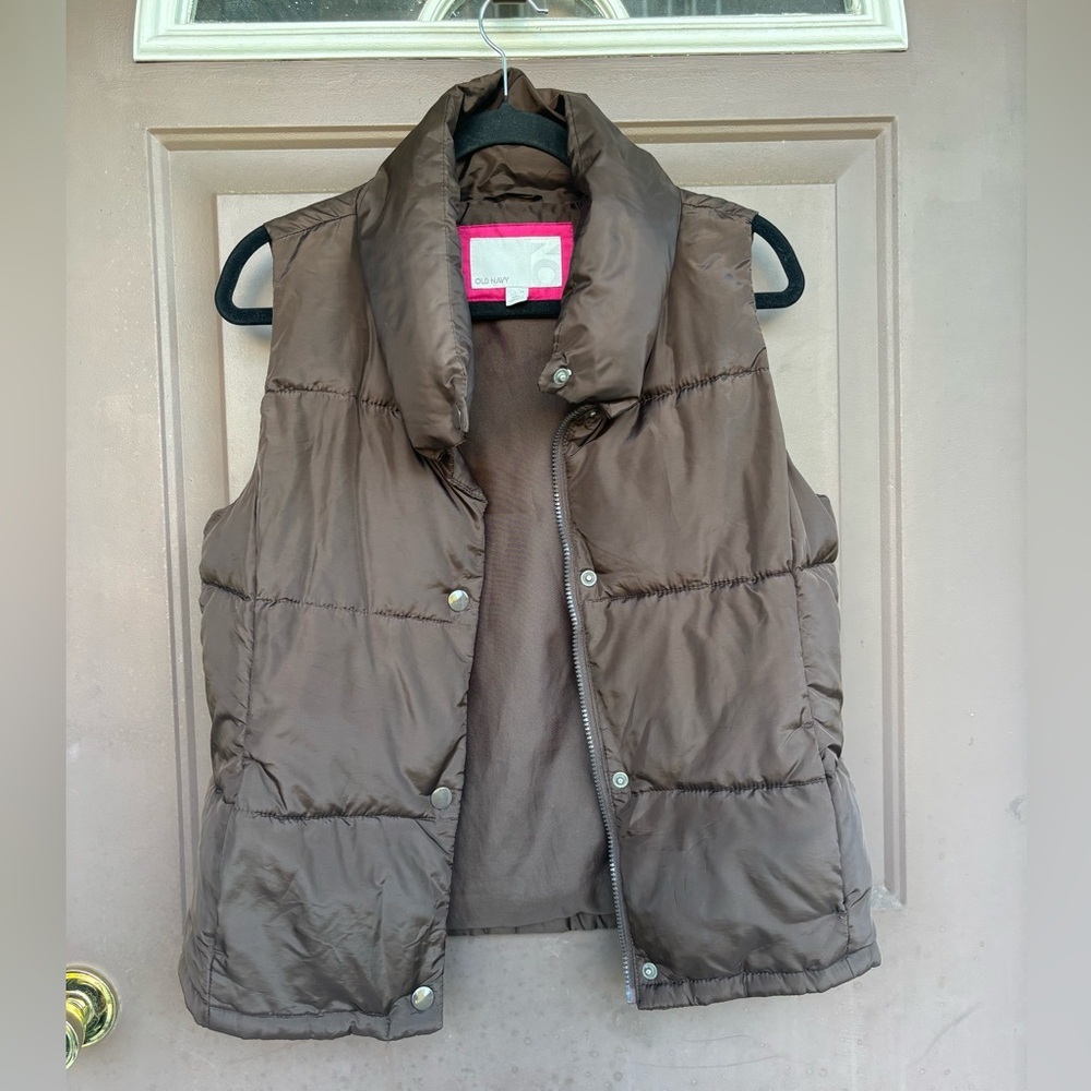 Old Navy Chocolate Brown Puffer Vest